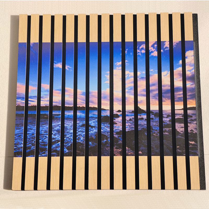 Slatted Wooden Custom-Printed Acoustic Panel