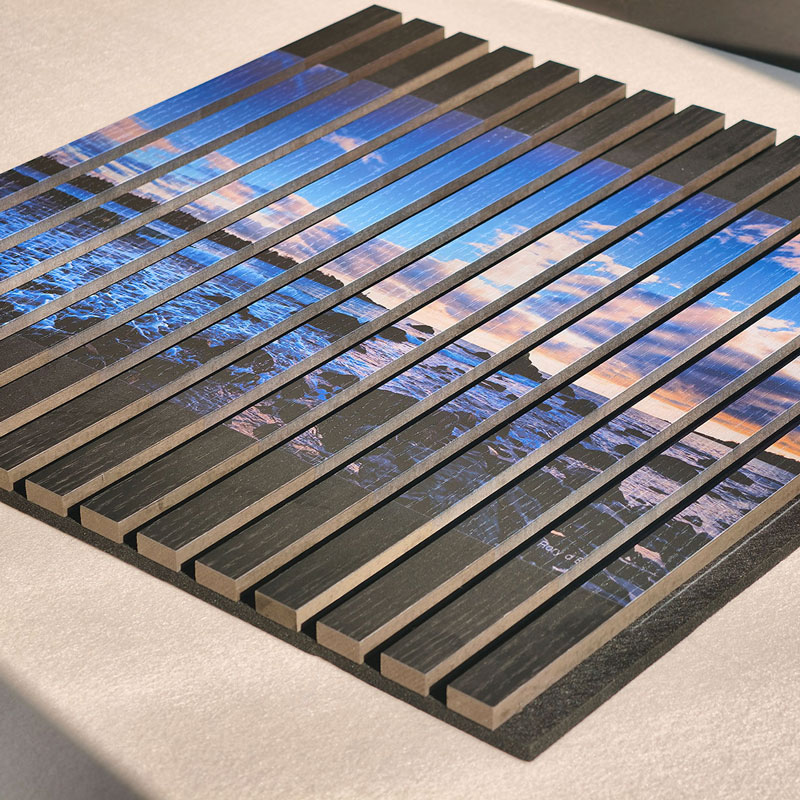 Slatted Wooden Custom-Printed Acoustic Panel