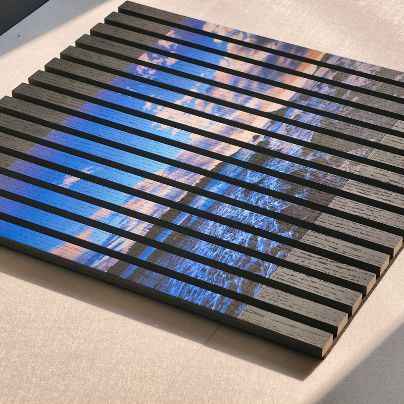 Slatted Wooden Custom-Printed Acoustic Panel